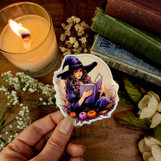 Halloween Bookish Witch Sticker