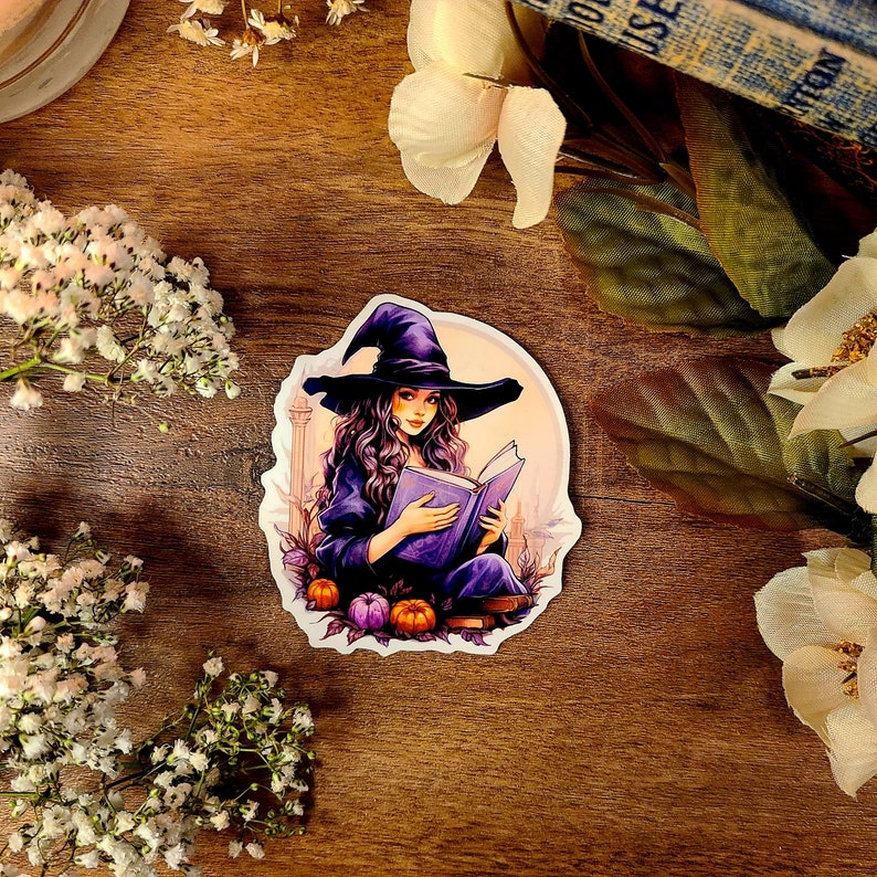Halloween Bookish Witch Sticker