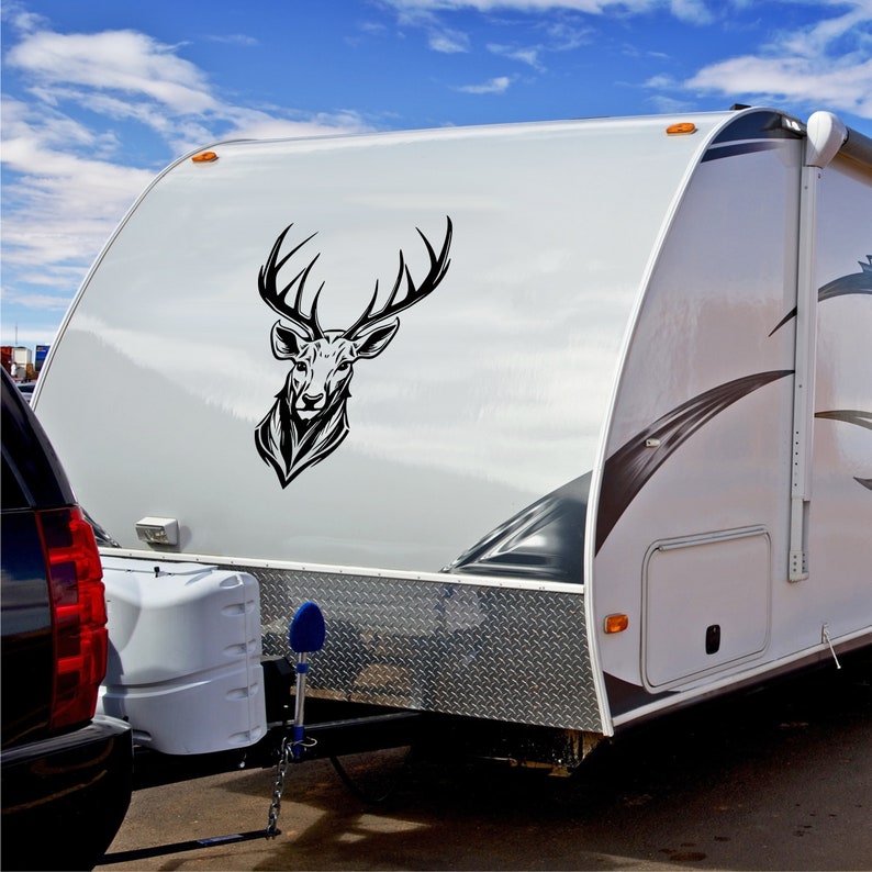 Camper RV Decal Whitetail Deer