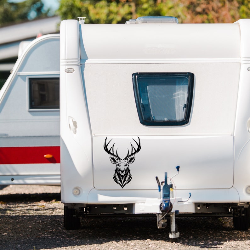 Camper RV Decal Whitetail Deer