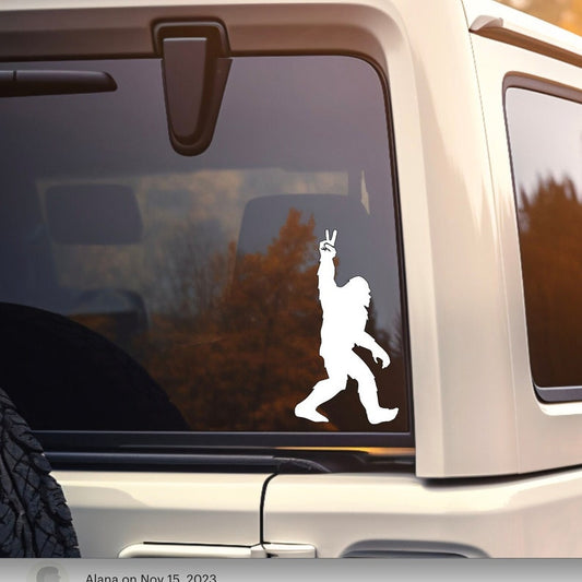 Bigfoot Peace Sign Sticker