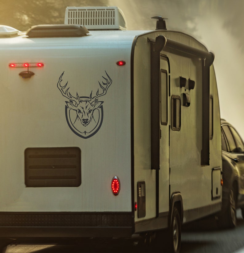 Deer Camper RV Decal Whitetail