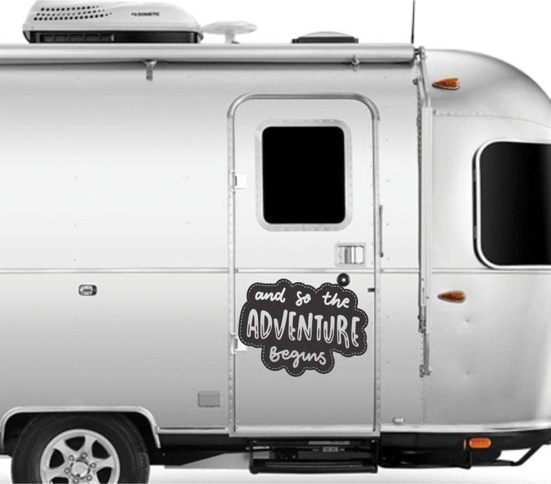 Adventure Begins Camper RV Decal