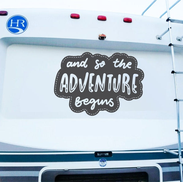 Adventure Begins Camper RV Decal