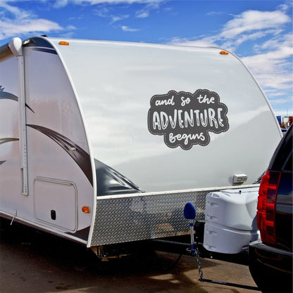 Adventure Begins Camper RV Decal