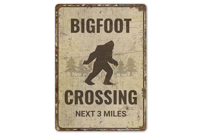 Bigfoot Crossing Metal Sign