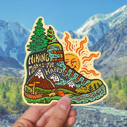 HIKING Makes Me Happy Stickers