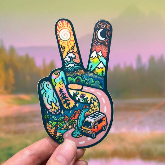 Peace Hand Sign, Nature, Artsy  Stickers