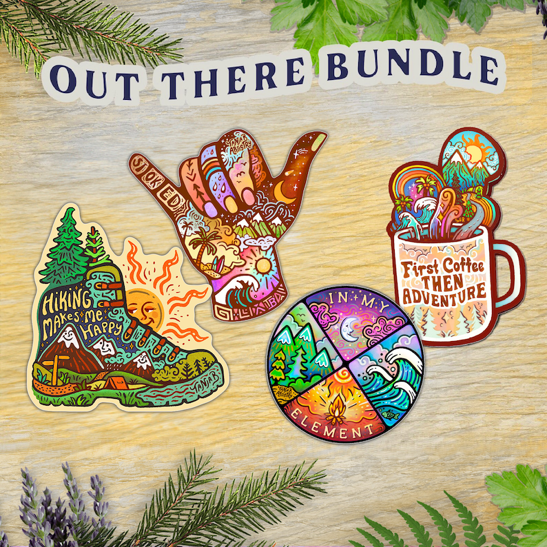 HIKING Makes Me Happy Stickers