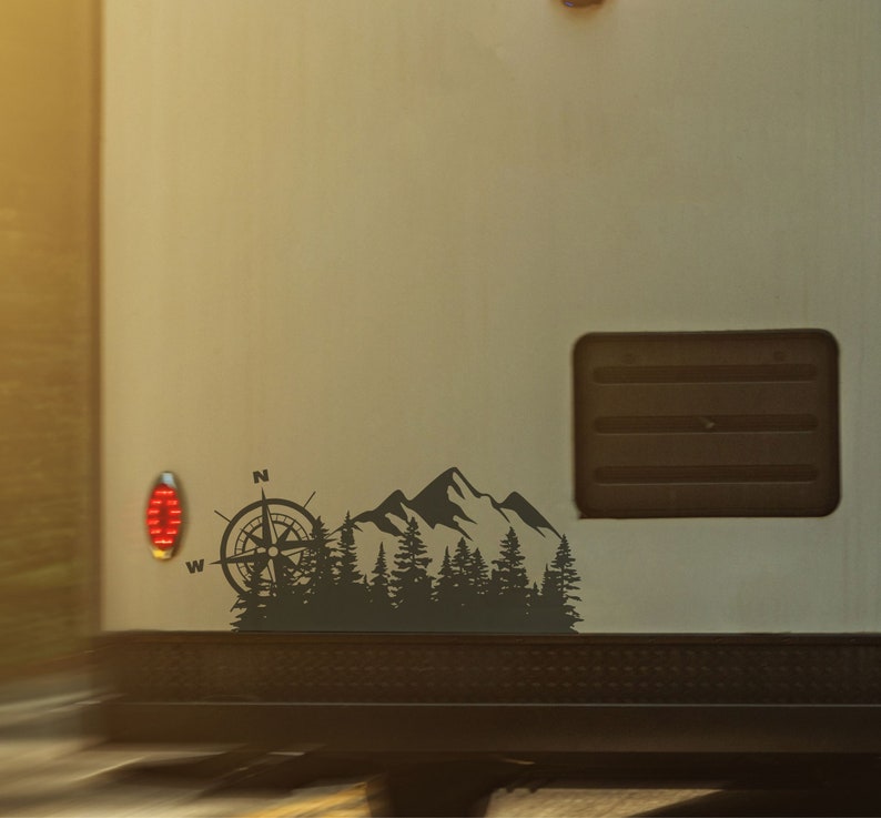 Camper RV Decal Whitetail Deer Compass Graphics