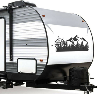 Camper RV Decal Whitetail Deer Compass Graphics