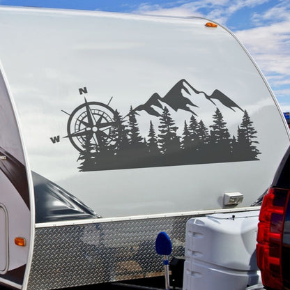 Camper RV Decal Whitetail Deer Compass Graphics