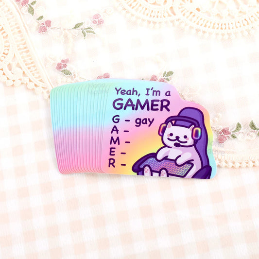 Yeah, I'm a GAMER - Funny LGBTQ+ Meme Sticker