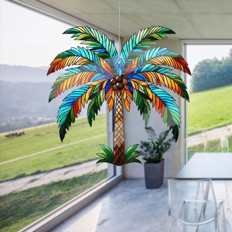 Palm Stained Glass Suncatcher