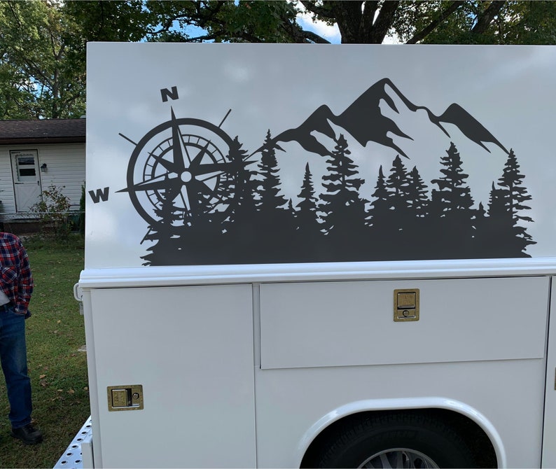Camper RV Decal Whitetail Deer Compass Graphics