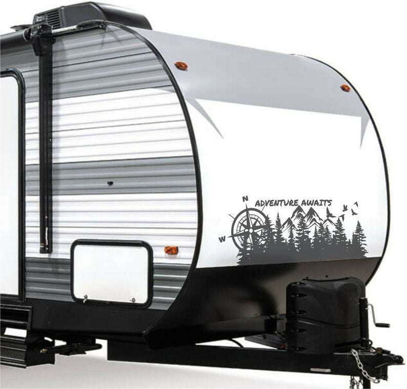 Camper RV Decal Compass Forest Vinyl Graphics