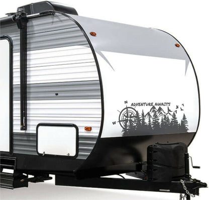 Camper RV Decal Compass Forest Vinyl Graphics