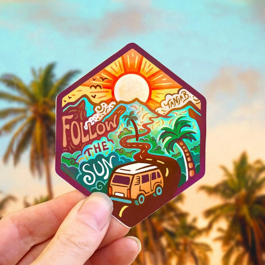 FOLLOW THE SUN Sticker