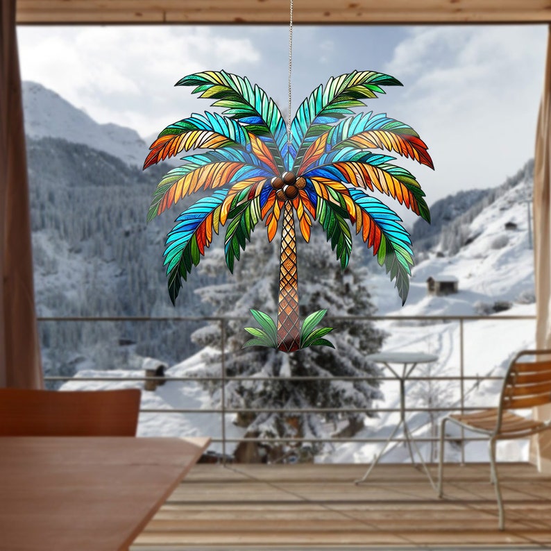 Palm Stained Glass Suncatcher
