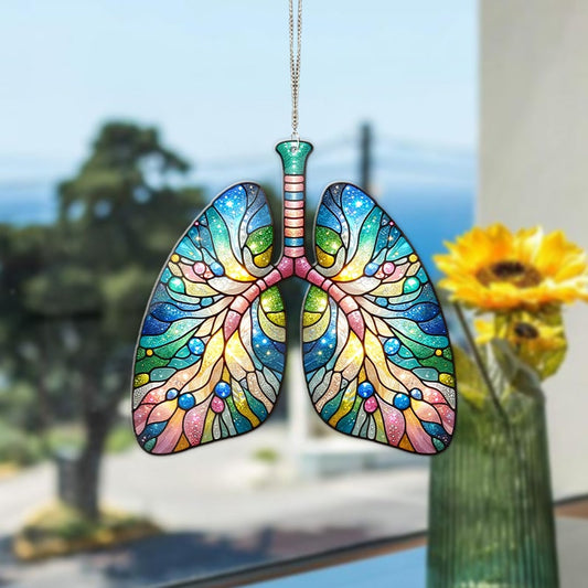 Aesthetic Lung Stained Glass Suncatcher