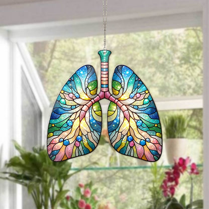 Aesthetic Lung Stained Glass Suncatcher