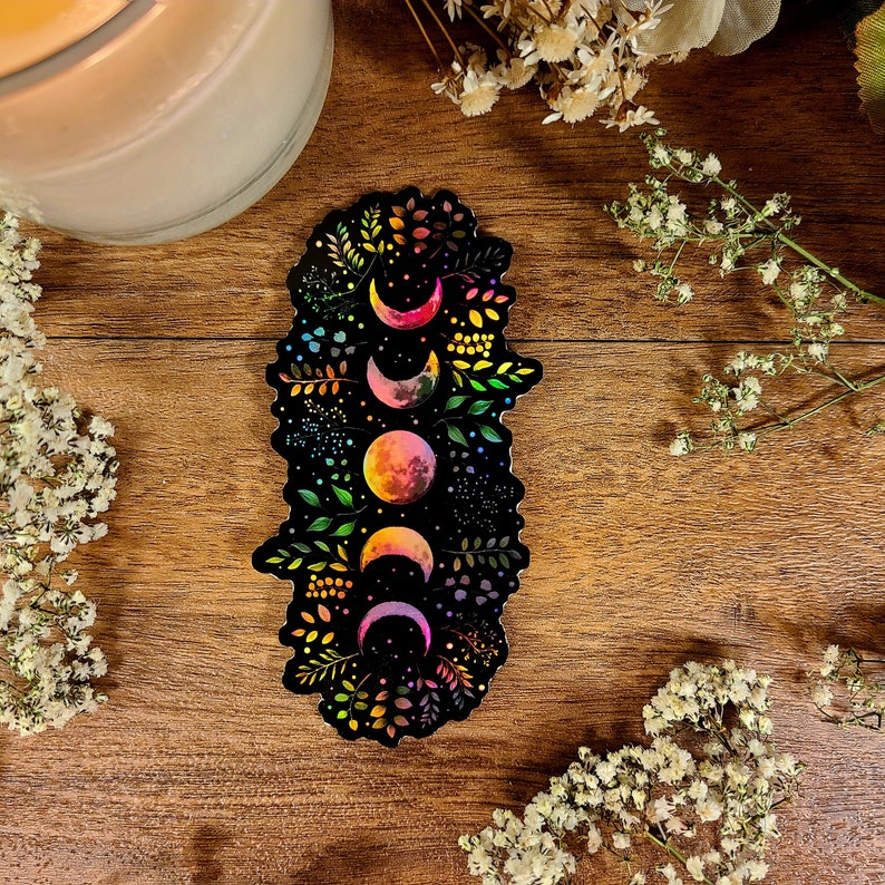 Holographic Moon Phases Sticker