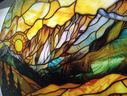 Mountain Range Stained Glass Suncatcher
