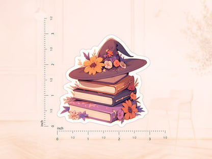Witch Hat on Books Sticker