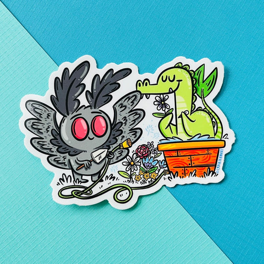 Mothman & Nessie Springtime Cryptid Sticker