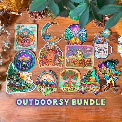 HIKING Makes Me Happy Stickers