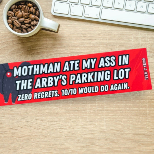 Mothman Ate My Ass Bumper Sticker