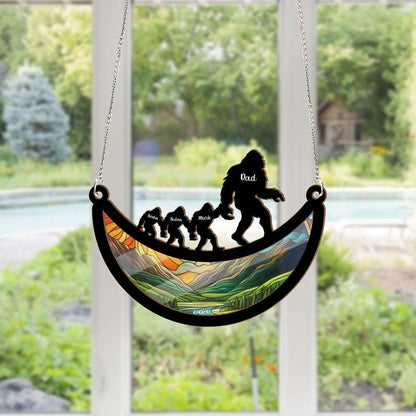 Personalized Bigfoot Stained Glass Suncatcher