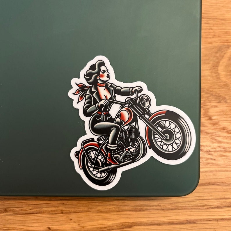 Motorcycle Girl Sticker