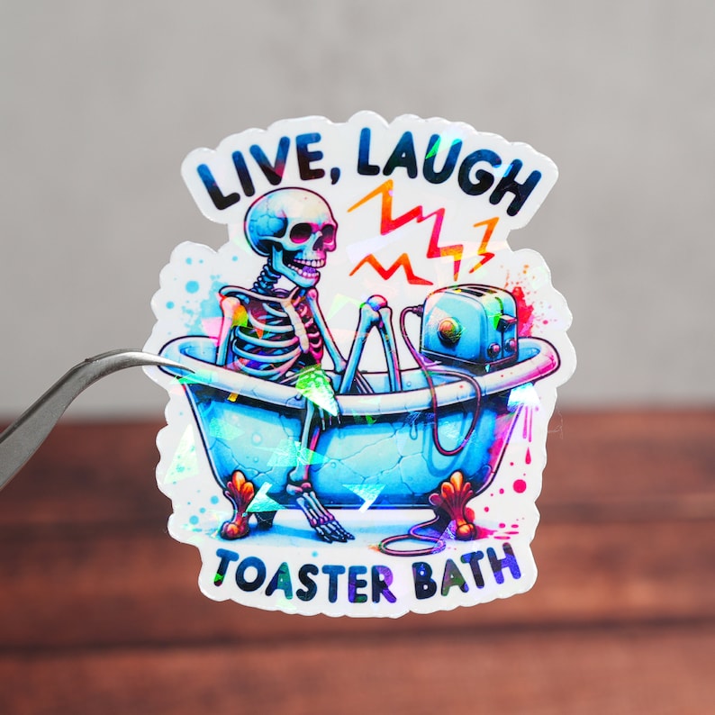 Live Laugh Toaster Bath Sticker