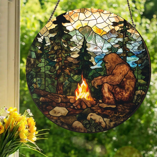 Sasquatch Stained Glass Suncatcher