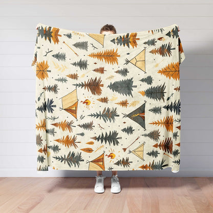 Camping Blanket,Outdoor Camper Decor,Nature Lover Gift Blanket