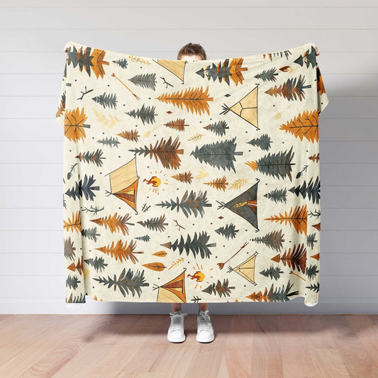 Camping Blanket,Outdoor Camper Decor,Nature Lover Gift Blanket