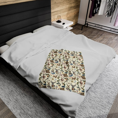 Vintage Hunting Fishing Blanket