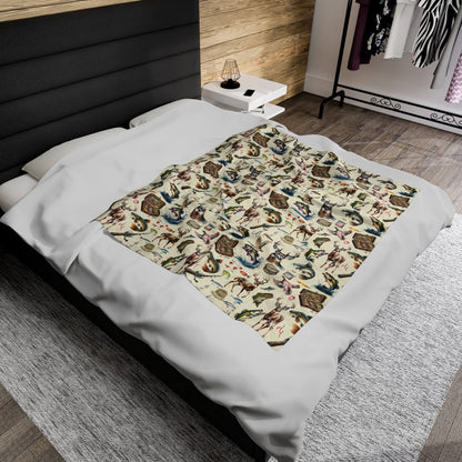 Vintage Hunting Fishing Blanket