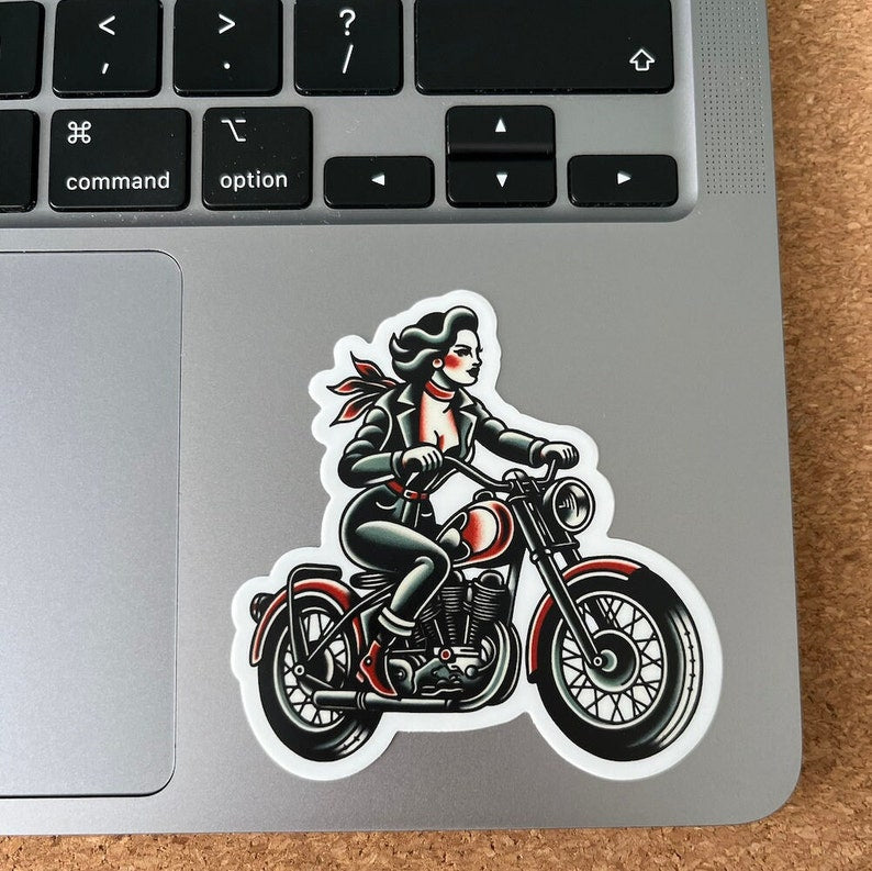 Motorcycle Girl Sticker