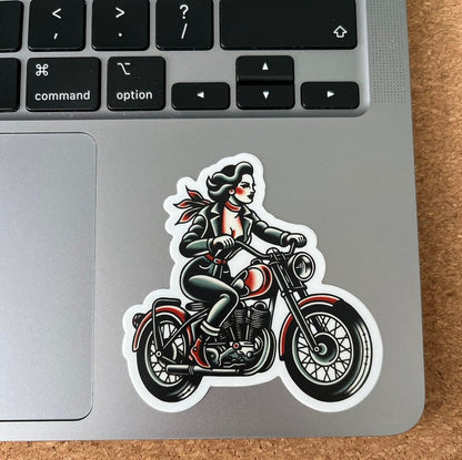 Motorcycle Girl Sticker