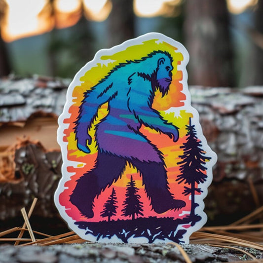 Sasquatch on the Run Holographic Sticker