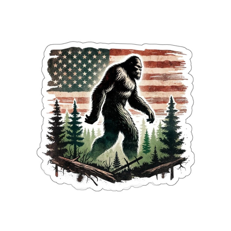Patriotic BigFoot Sticker