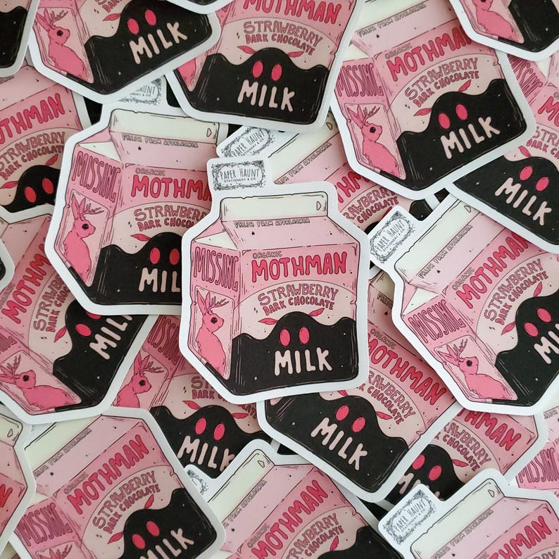 MOTHMAN Milk Carton Sticker