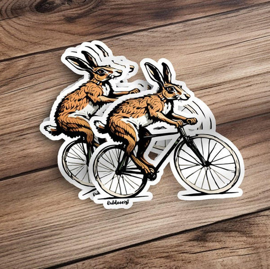 Rabbit on Bicycle Sticker