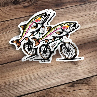 Rainbow Trout on Bicycle Sticker