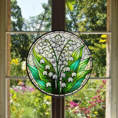 Lily Of Valley Flower Stained Glass Suncatcher