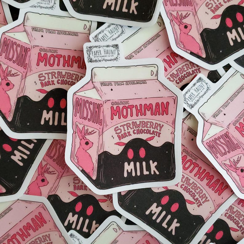 MOTHMAN Milk Carton Sticker