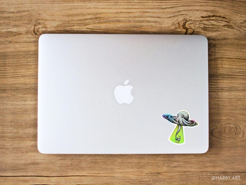 Octopus UFO Hologram Vinyl Sticker