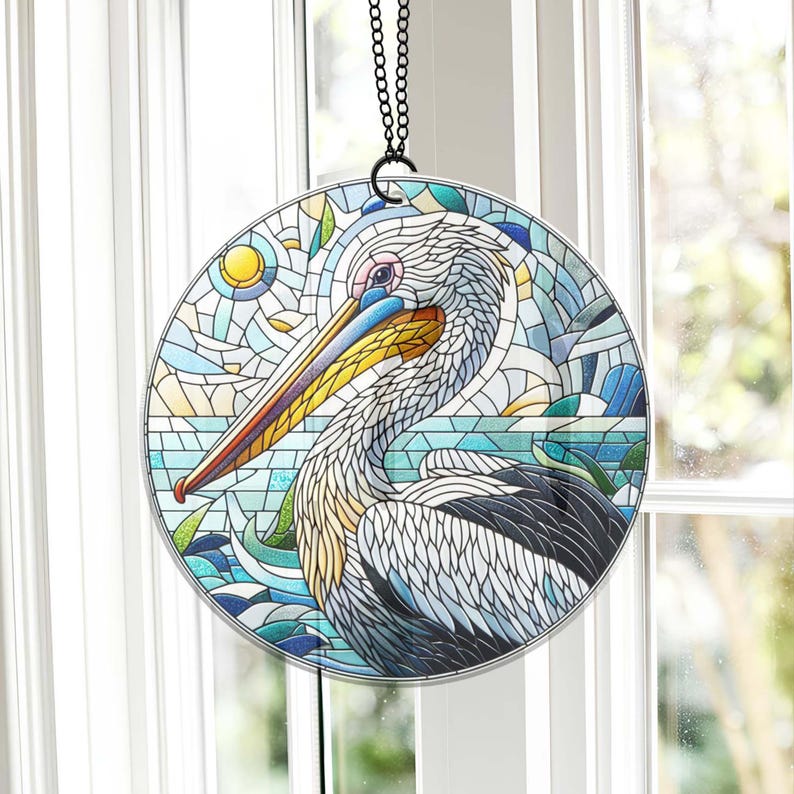 Pelican Stained Glass Suncatcher